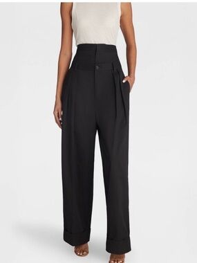 KBB BY Kahlana ‘The Waist Curtain Trouser’ Baggy Wide Leg Pleated Pant S XS NWT